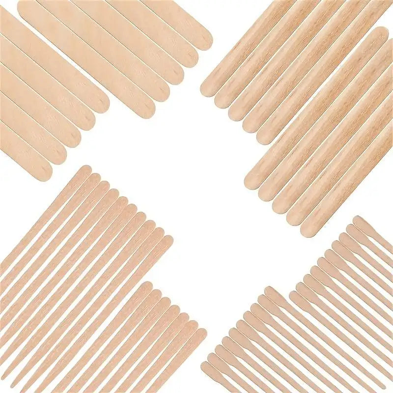 500PCS Disposable Wooden Wax Sticks – Hair Removal Spatula for Face, Eyebrows & Body Waxing, Beauty Tool
