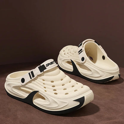Men's EVA Outdoor Slippers - Non-Slip Closed-Toe Thick Soft Platform Summer Sandals for Men
