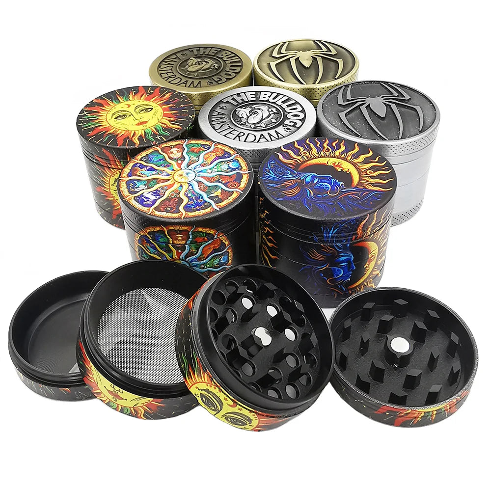 4 Layer Metal Herbal Grinder – Amsterdam Manual Hand Grinders, Spice and Pepper Mill Cutter, Kitchen Accessories, Gift for Men