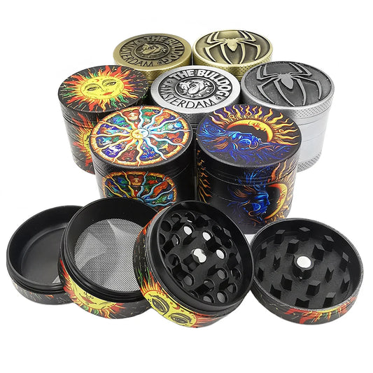 4 Layer Metal Herbal Grinder – Amsterdam Manual Hand Grinders, Spice and Pepper Mill Cutter, Kitchen Accessories, Gift for Men