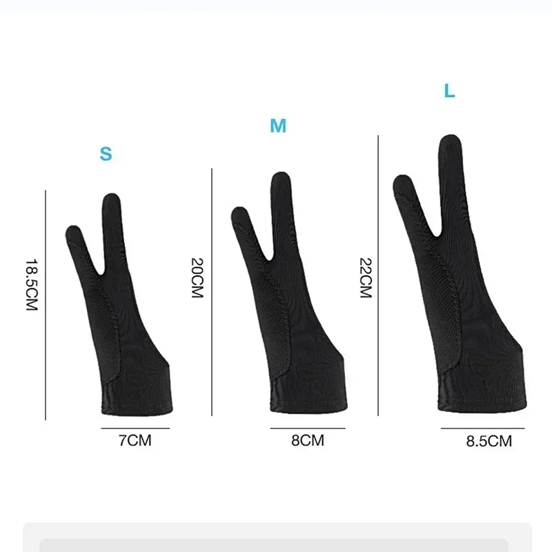 S/M/L Two-Finger Drawing Gloves - Anti-Touch and Anti-Fouling for Tablet, Digital Board, and Oil Painting Art Supplies