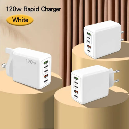 PD 5-Port USB Charger with Fast Charging – QC3.0 and USB-C, Quick Charge for iPhone, Huawei, Samsung, Xiaomi and iPad