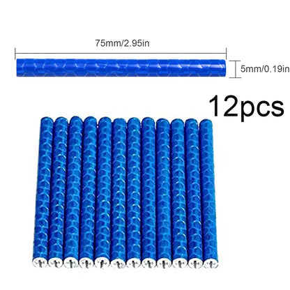12-72pcs Bicycle Spoke Reflective Stickers - Colorful Wheel Safety Reflector Kit for DIY Bike Visibility & Protection