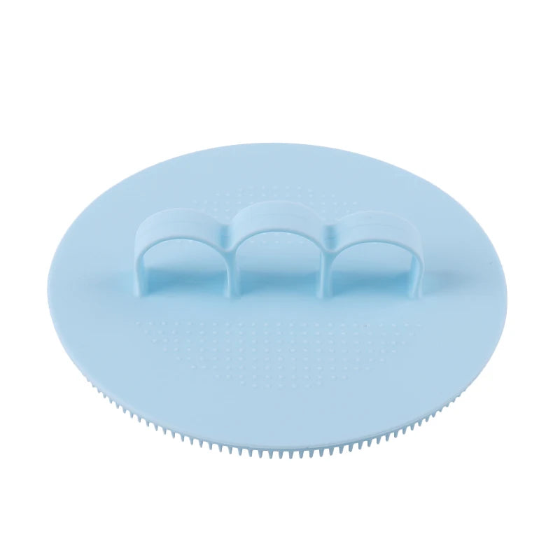 Silicone Body Scrubber with Natural Bristles – Skin Exfoliating Shower Sponge & Bath Brush