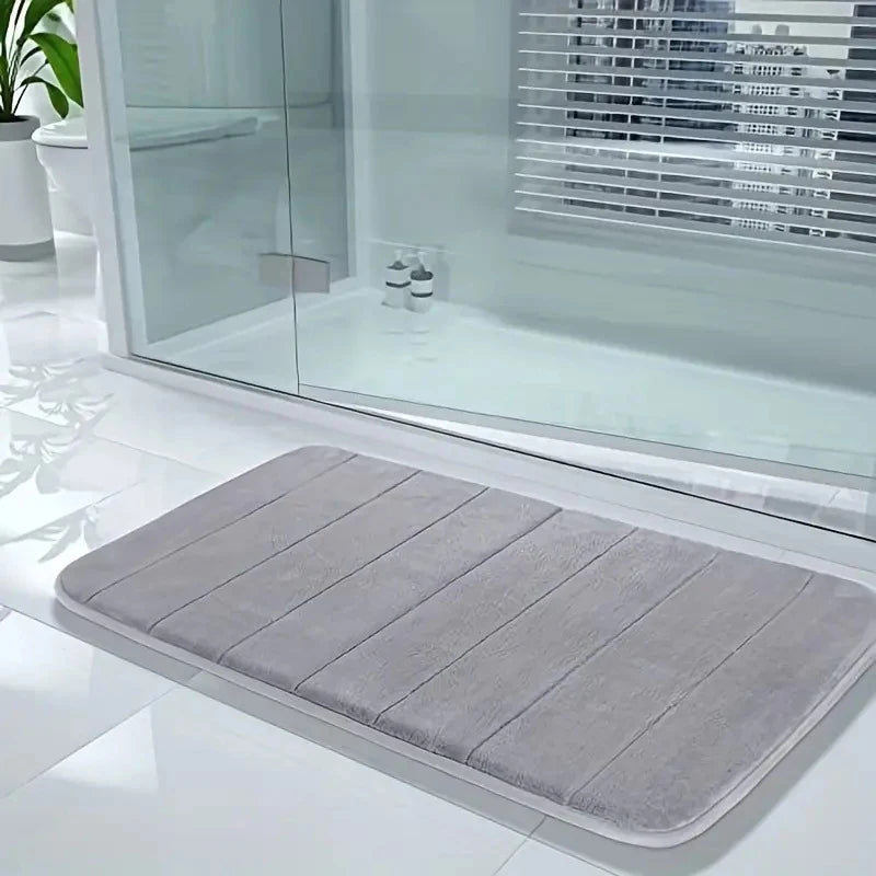 Coral Velvet Bathroom Mat - Anti-Skid Absorbent Toilet & Bathtub Floor Mat, Entrance Rug