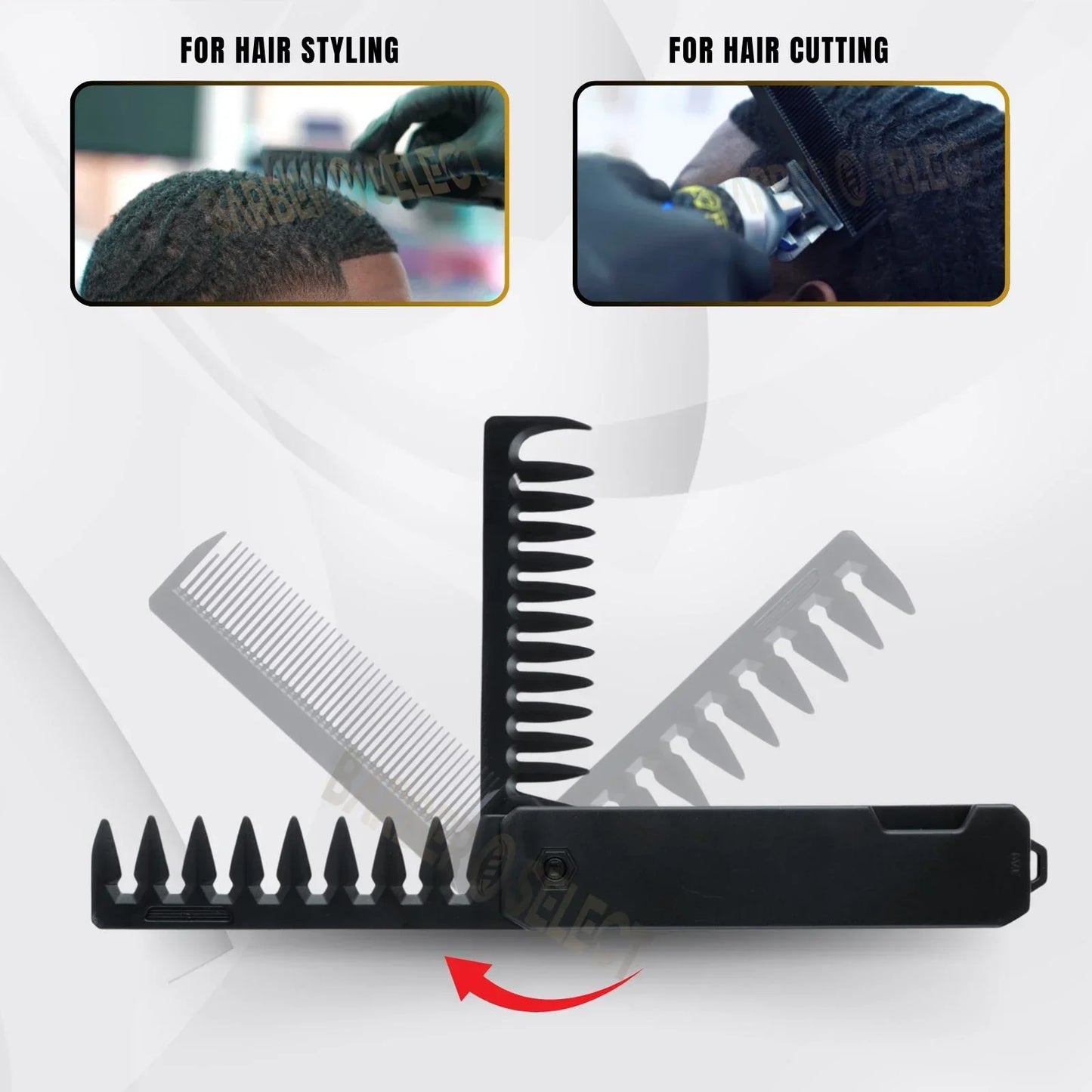 Newest 1/2/3-in-1 Portable Folding Comb – Wide Tooth Barber Clipper, Mini Beard & Hair Combing Styling Tool