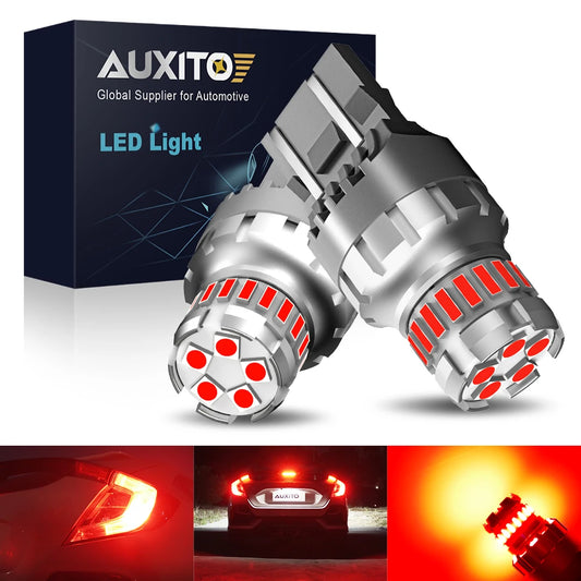 AUXITO 2PCS T20 7443 LED Bulbs – No Error Red & White Brake, Backup, Reverse, DRL Parking Lights
