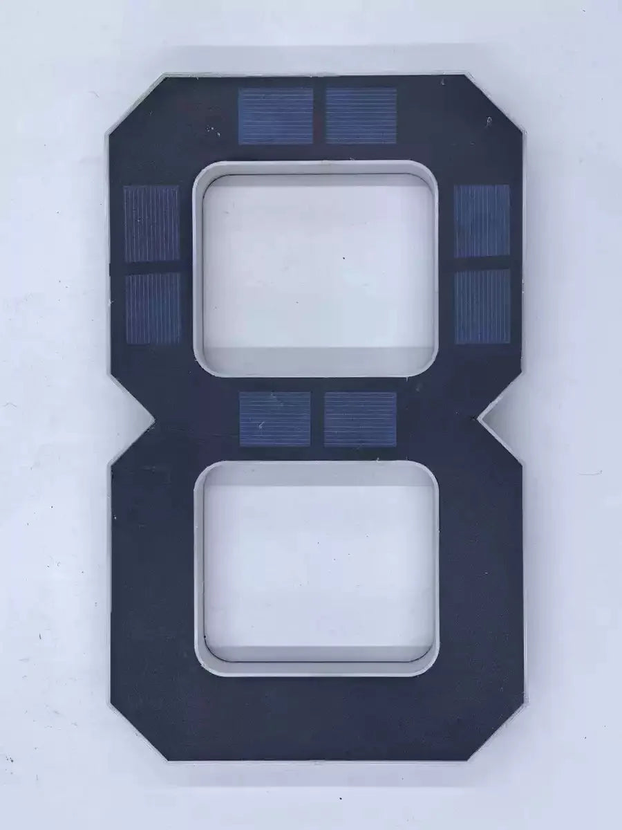 23cm Solar LED Address Sign - Smart Sensing House Number Light, Wireless Outdoor Door & Building Display
