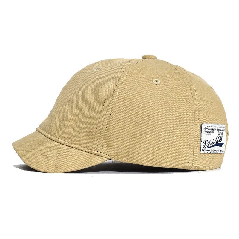 Men's & Women's Short Brim Cotton Baseball Cap – Vintage Casual Dad Hat, Adjustable Trucker Style with Nylon Fastener Tape