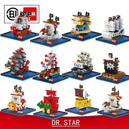 Anime Pirate Ship Building Blocks – Thousand Sunny & Going Merry Diamond Brick Figures, Polortang Toy Set Christmas Gift
