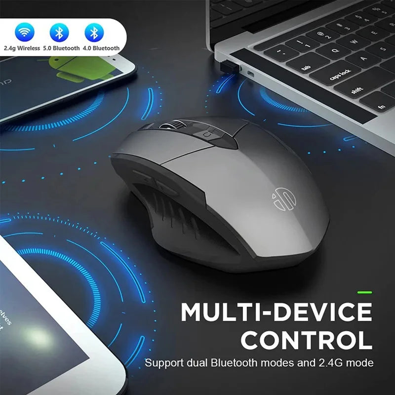 INPHIC Bluetooth Wireless Mouse – Rechargeable 2.4G Silent Office Mouse for PC, Laptop, Tablet, and Smartphone