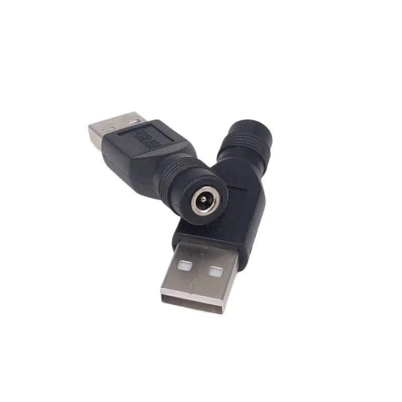 DC Female Jack to USB 2.0 Male Adapter - 5V Power Connector for 3.5×1.35mm, 4.0×1.7mm & 5.5×2.1mm Plugs