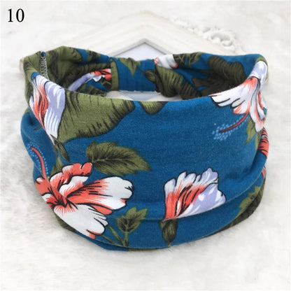 Bohemian Wide Cotton Stretch Headband for Women – Turban Headwrap, Bandage Hairband, Bandana Hair Accessories