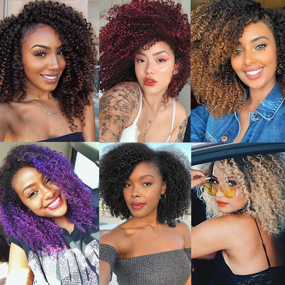 Kinky Curly Crochet Hair Extensions 8–12 Inch – Marlybob Jerry Curl Synthetic Afro Curly Hair, Short Passion Twist Braiding Crochet Hair for Women