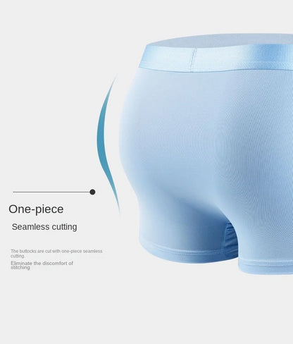 4PCS Men's Ice Silk Boxer Shorts – Breathable, Sexy, Thin Underwear in Sizes L-6XL