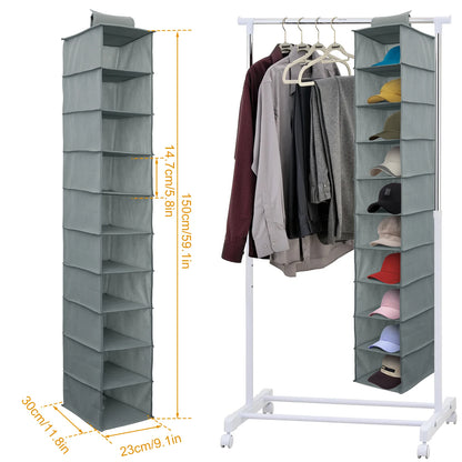 10-Layer Foldable Hanging Shoe Organizer – Non-Woven Space-Saving Shoe Rack for Home Bedroom Closet