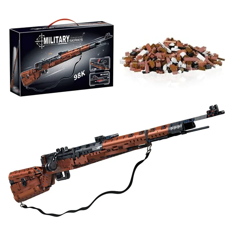 2025 New 1206PCS 98K Style Building Block Gun – DIY Military Model Kit for Boys’ Creative Toy Collection