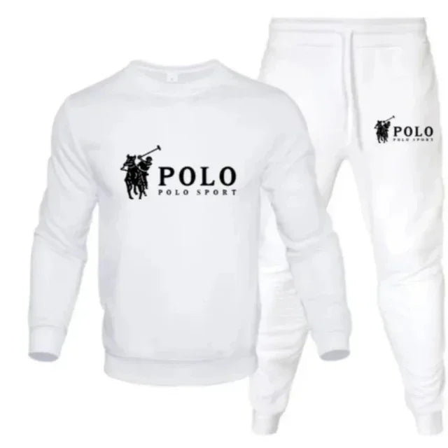 Men’s Autumn Winter Sweatshirt & Jogger Set – Round Neck Casual Sportswear Outfit for Outdoor Fitness & Daily Wear