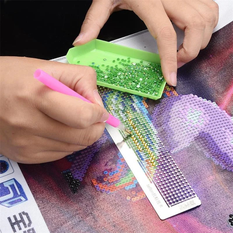 Practical 5D DIY Diamond Painting Ruler: Point Drill Cross Stitch Net Rule for Diamond Embroidery - Craft Accessories