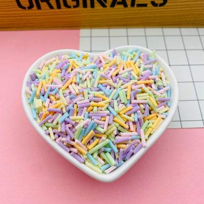 100g Colorful Long Clay Sprinkles – 5-6mm DIY Craft Decorations for Phone Deco & Creative Projects