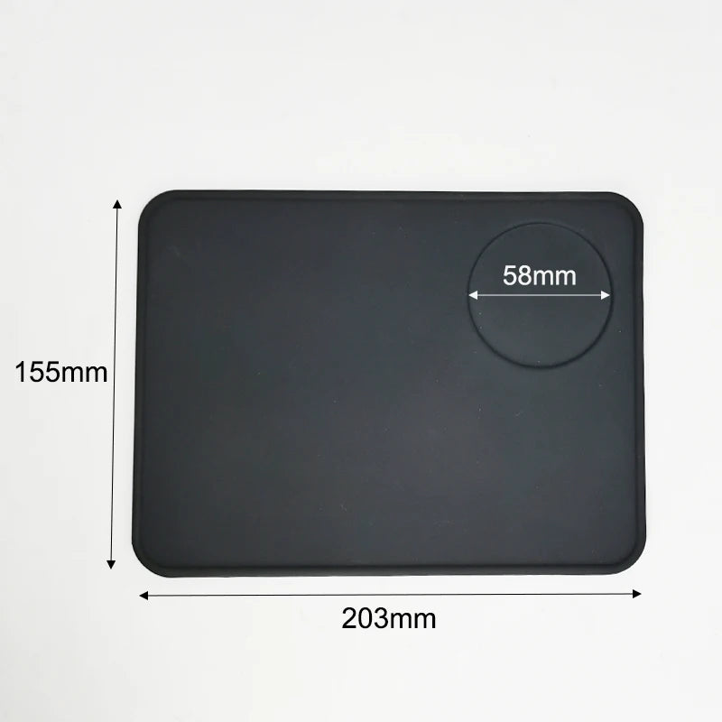 High Quality Silicone Espresso Tamper Mat – Slip-Resistant Rubber Corner Pad (No Tamper Included)
