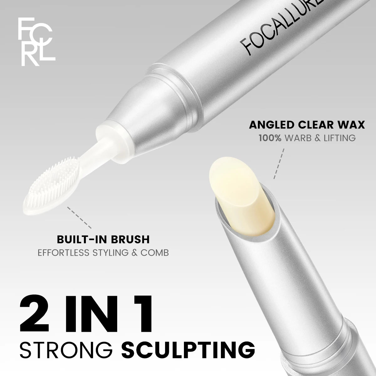 FOCALLURE 3D Eyebrow Gel Pencil – 2-in-1 Waterproof, Long-Lasting Eyebrow Wax & Enhancer Makeup Tool