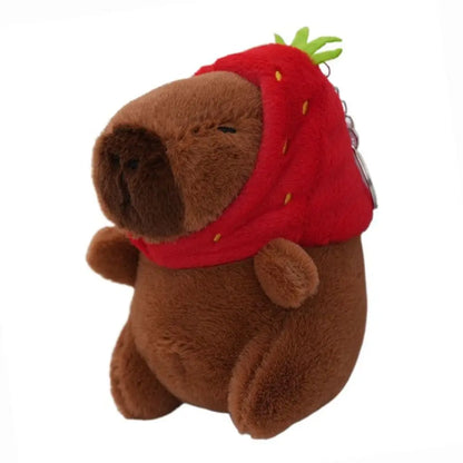 Plush Cocoa Cat Snapper Keychain – Cute Soft Doll Pendant, Exquisite Schoolbag Charm Accessory