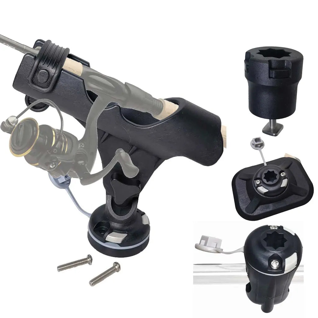 Fishing Rod Holder for Kayak – PVC Marine Boat Inflatable Dinghy Raft with Sliding Rail Accessory