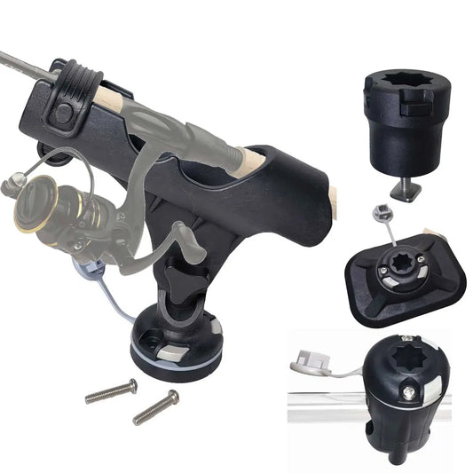 Fishing Rod Holder for Kayak – PVC Marine Boat Inflatable Dinghy Raft with Sliding Rail Accessory