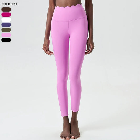 Women’s High Waist Sports Leggings – Solid Color Soft Yoga Pants & Breathable Gym Tights