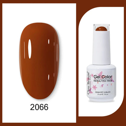 Clou Beaute 15ml Gel Nail Polish Set – Red Black White Green Neon UV Soak-Off Semi-Permanent Nail Varnish Base & Velvet Top Coat