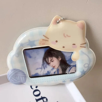 Strawberry K-Pop Photocard Holder Keychain - 3-Inch Idol Fan Bag Decoration Pendant