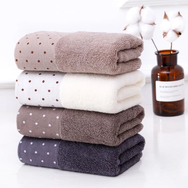 3-Piece Cotton Towel Set – 2 Hand Face Towels 35x75cm + 1 Bath Towel 70x140cm Soft Washcloth Gift Set