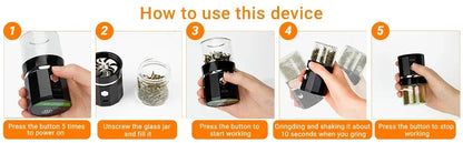 SMO Portable Electric Tobacco & Herb Grinder – Dry Grass Crusher Machine with Intelligent Touch Smoke Prevention