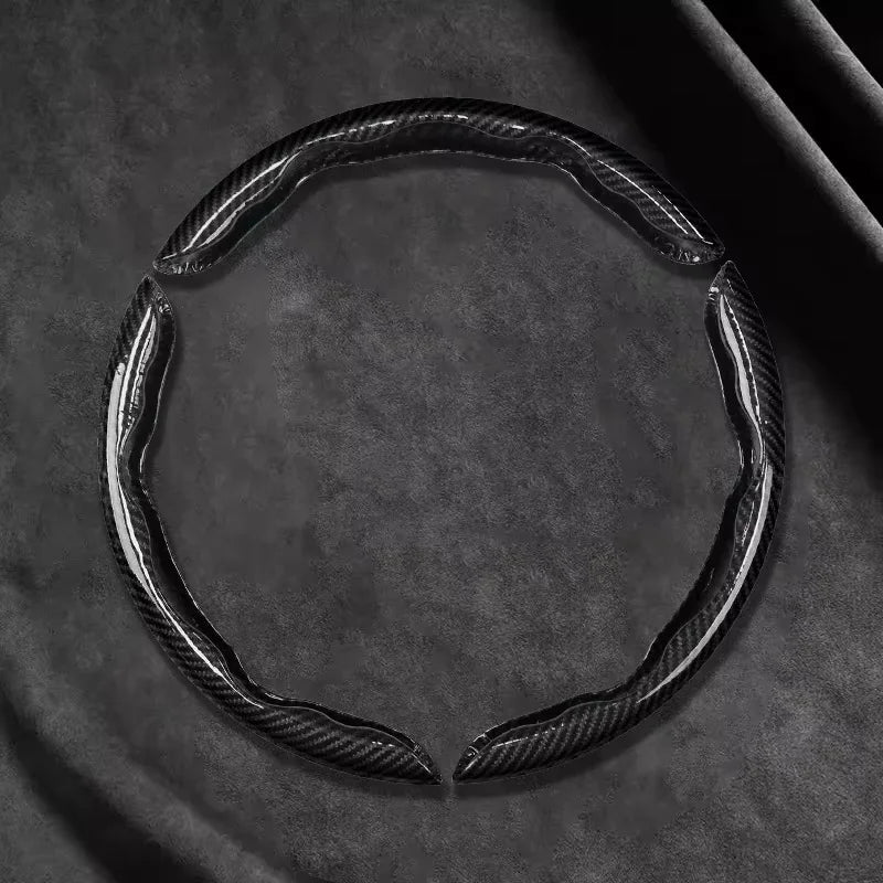 Carbon Fiber Silicone Steering Wheel Cover - Non-Slip Microfiber Leather Universal Car Wheel Protector 2/3PCS