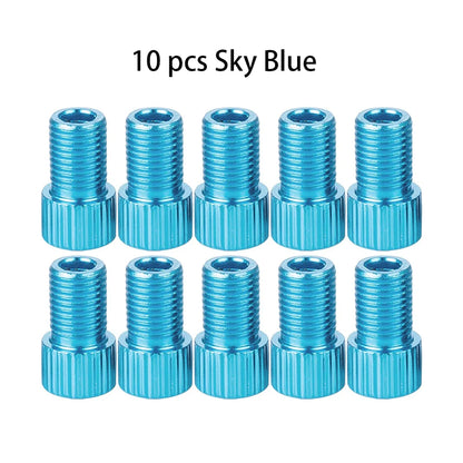 10-Color Aluminum Bicycle Valve Adapter – PRESTA to SCHRADER Converter for Bikes & Cars