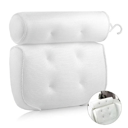 Spa Bathtub Pillow with Anti-Slip Suction Cups – Neck and Back Support for Bathtub and Bathroom Accessory