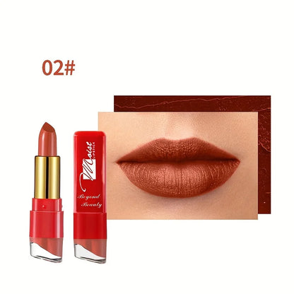12 Colors Creamy Moisturizing Lipstick – Long-Lasting, Women & Schoolgirl Makeup for Beginners, Leaning Tower Lip Makeup
