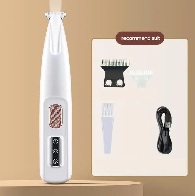 New Dog Paw Trimmer with LED Light – Waterproof Pet Hair Clipper with LED Display & 18mm Wide Blade for Grooming
