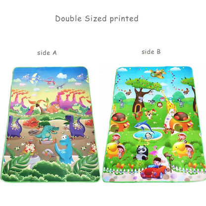 Double-Sided Baby Play Mat - Soft Animal-Themed Educational Rug for Toddler Crawling, Floor Play, and Sensory Activities