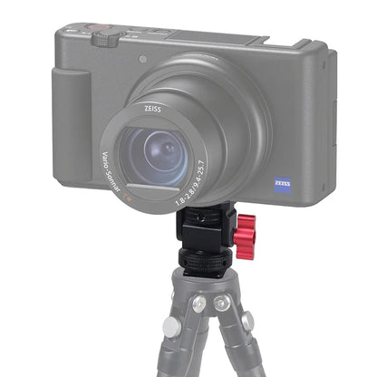 Mini Monitor Mount Holder – Swivel & Tilt Tripod Head with Cold Shoe Adapter for Flash, Microphone, and Fill Light