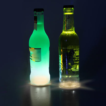 100-Pack LED Tableware Mats & Luminous Cup Stickers — Colorful Flashing Bottle Coasters for Bar, Stall, and Party Lighting