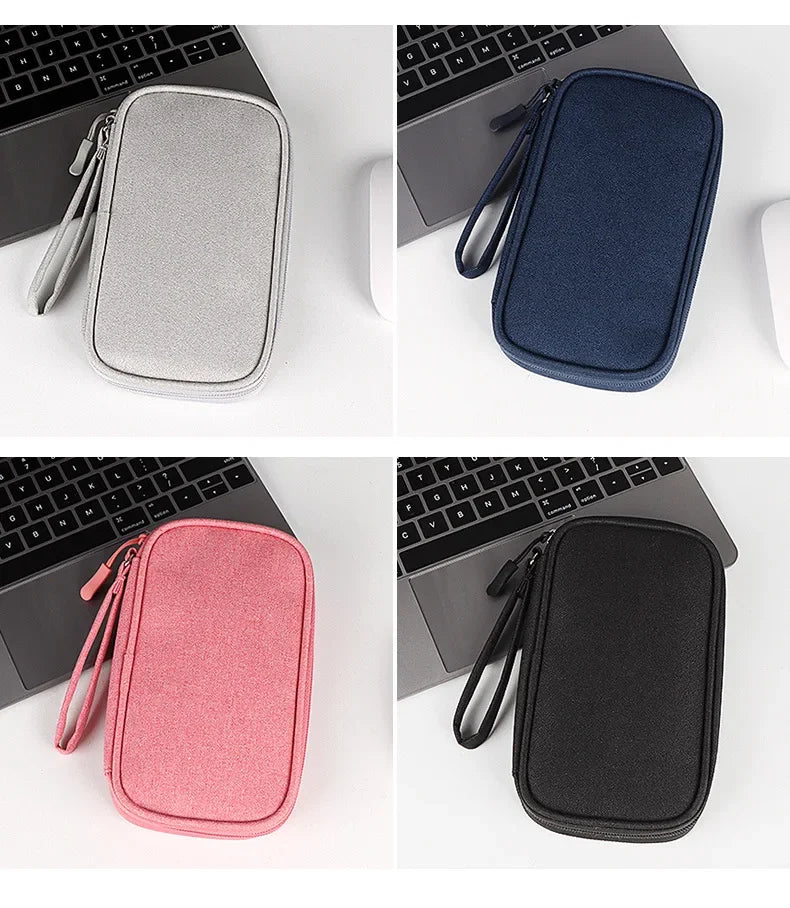 Portable Waterproof Cable Organizer Bag — Oxford Cloth Storage Case for Power Banks, Earphones & Digital Cables