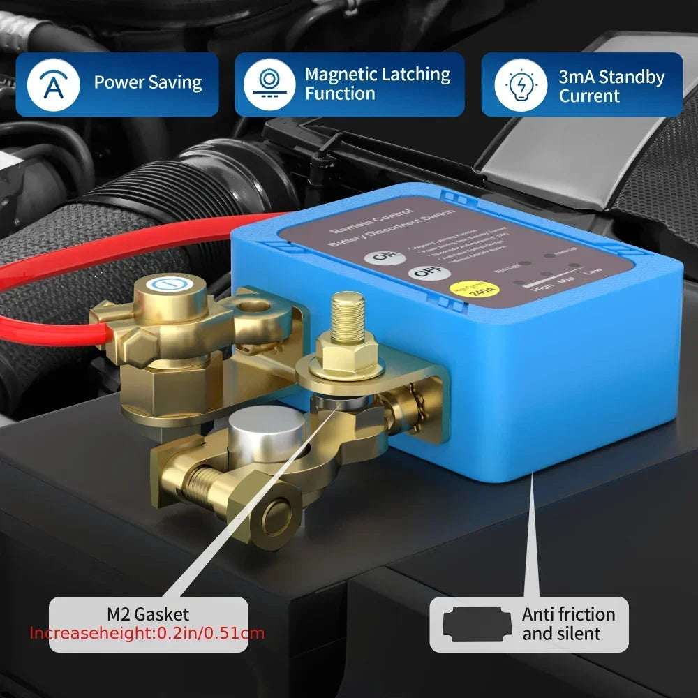 Wireless Dual Remote Car Battery Disconnect Relay – Master Kill Cut-Off Switch, 12V Car Interior Replacement Relays Parts