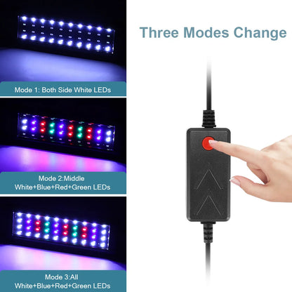 Aluminum Alloy Aquarium Lamp - Clip-On Fish Tank Light for Plant Growth & Bracket Mount