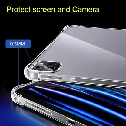 Clear iPad Case - Transparent Soft Shockproof Cover for iPad Air 3–5, Pro 11/12.9/13, Mini 6–9 & 8th–10th Gen