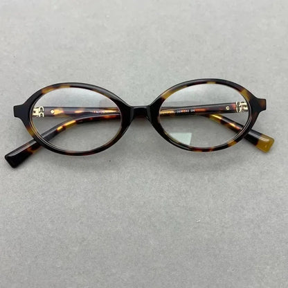 Zhang Yuan Vintage Oval Glasses — English Version Luminous Frame for Men & Women, Fashionable Bookworm Style Eyewear