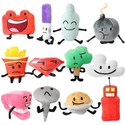 18-Style Battle for Dream Island Plush Toys — Marker, Pen, Fries, Bottle, Nail, Pie, Stapler, Cloud, Tree, Ruby Plushie Pillow Dolls for Kids