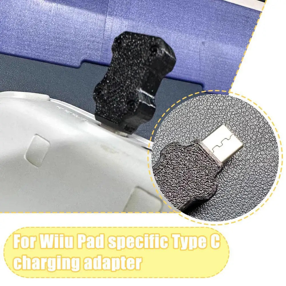3D Printed Wii U GamePad Type-C Charger Adapter - Precision Fit Fast Charging Drop-Resistant Design