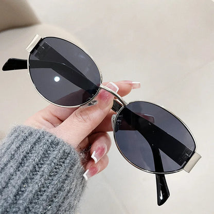 Fashion Oval Retro Sunglasses for Women – Classic Metal UV400 Goggles, High-Quality Outdoor Eyewear for Men & Women